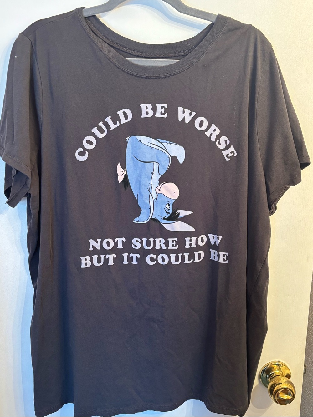 Disney Graphic Tee - Charcoal with Light Blue Eeyore
